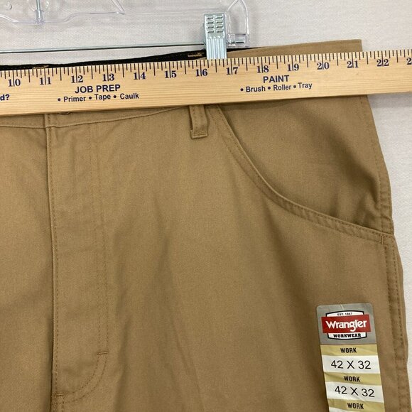 New Wrangler Men's Tan Workwear Work Pants size 42 x 32 - Picture 6 of 11